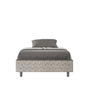 Letto una piazza e mezza senza rete imbottito 120x200 tessuto Era 2 grigio Azelia