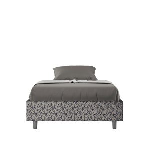 Letto una piazza e mezza senza rete imbottito 120x190 tessuto Era 9 blu Azelia