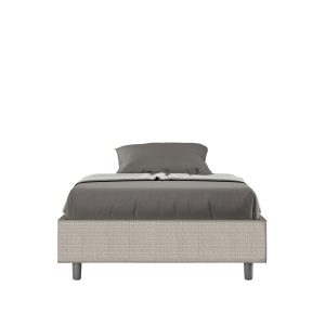 Letto una piazza e mezza senza rete imbottito 120x200 tessuto Labirinto 1 bianco Azelia