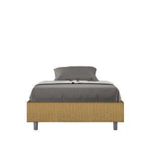 Letto una piazza e mezza senza rete imbottito 120x200 tessuto Labirinto 6 giallo Azelia
