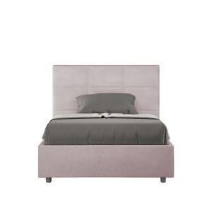Letto una piazza e mezza senza rete imbottito 120x190 microfibra glicine Mika