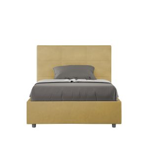 Letto una piazza e mezza senza rete imbottito 120x190 microfibra ocra Mika