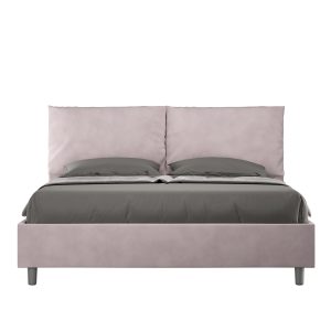 Letto matrimoniale contenitore doppia alzata imbottito 160x200 microfibra glicine Antea