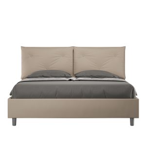 Letto matrimoniale contenitore doppia alzata imbottito 160x200 similpelle tortora Appia