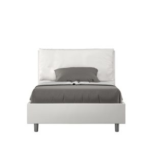 Letto una piazza e mezza senza rete imbottito 120x200 similpelle bianco Antea Large