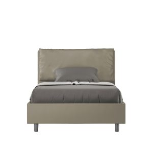 Letto una piazza e mezza senza rete imbottito 120x200 similpelle cappuccino Antea Large