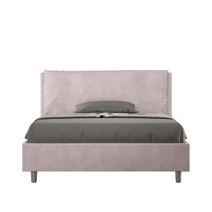 Letto matrimoniale francese contenitore imbottito 140x210 microfibra glicine Antea Large