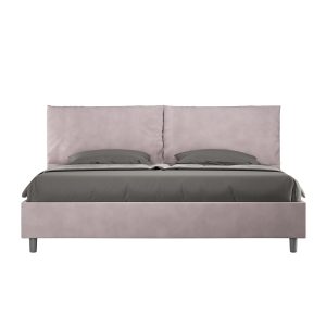 Letto matrimoniale king size con rete imbottito 190x210 microfibra glicine Antea Large