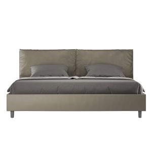 Letto matrimoniale king size contenitore imbottito 200x210 similpelle cappuccino Antea Large
