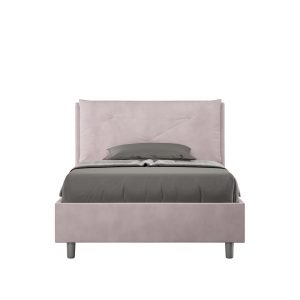 Letto una piazza e mezza contenitore imbottito 120x210 microfibra glicine Appia Large