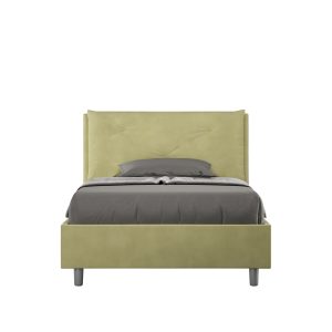 Letto una piazza e mezza contenitore imbottito 120x210 microfibra tè verde Appia Large
