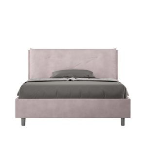Letto matrimoniale francese contenitore imbottito 140x210 microfibra glicine Appia Large