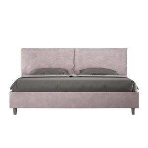 Letto matrimoniale king size contenitore imbottito 190x210 microfibra glicine Appia Large
